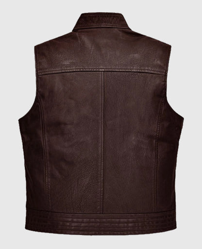  Road Shaper Dark Brown Leather Vest
