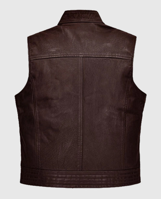 Road Shaper Dark Brown Leather Vest