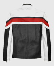 Rocker Striped Leather Jacket 