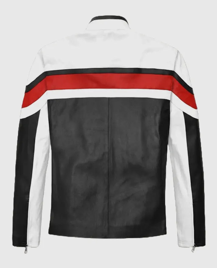 Rocker Striped Leather Jacket 