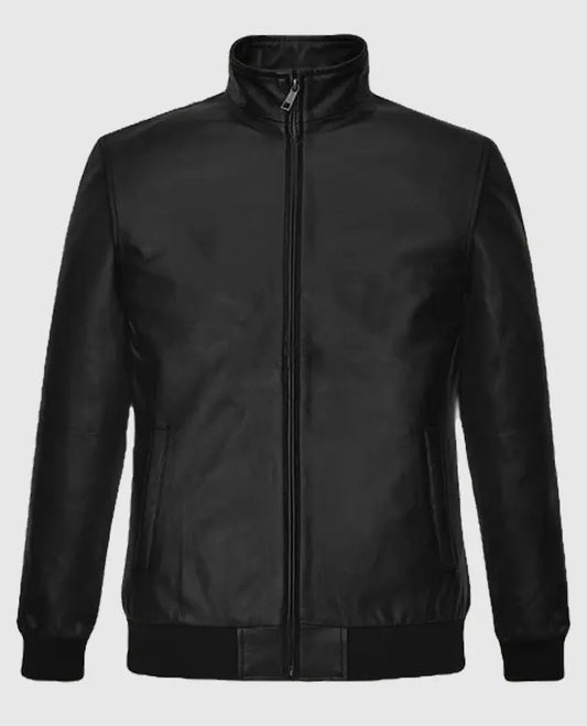 Ryan Reynolds Black Leather Bomber Jacket