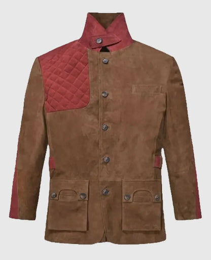 Safari Hickory Suede Leather Blazer For Men