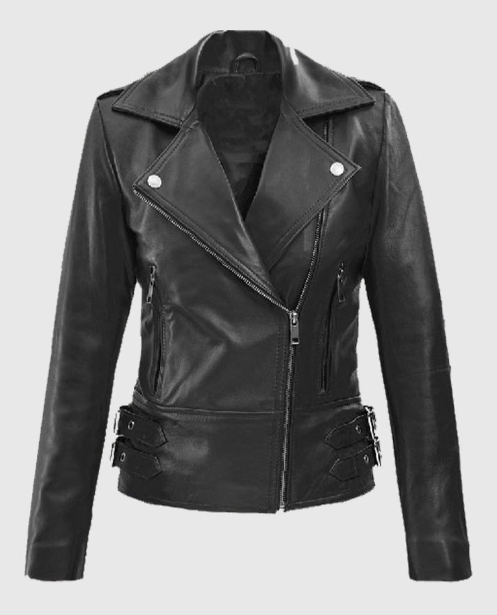 Scarlett Johansson Black Widow Biker Leather Jacket