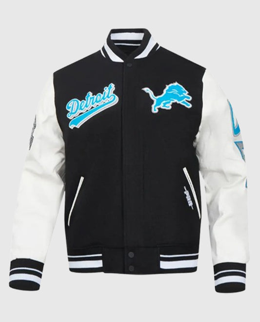 Script Tail Detroit Lions Classic Rib Varsity Jacket
