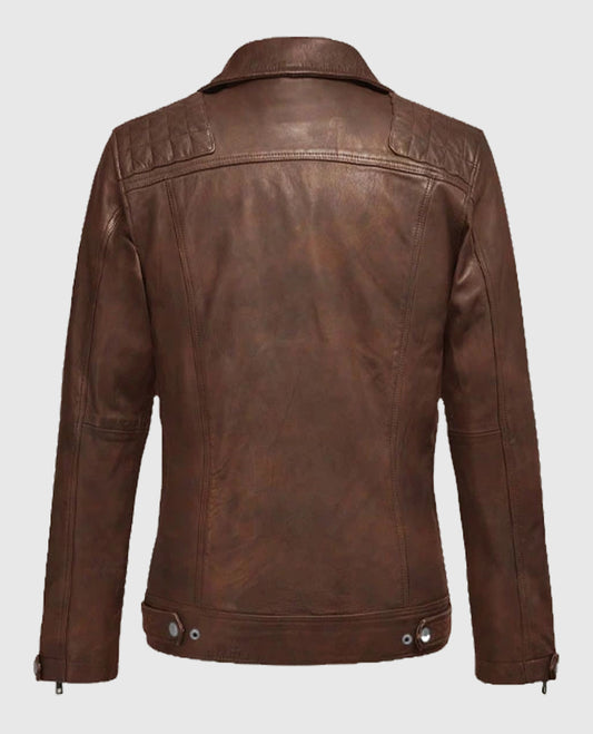  Spanish Brown Ironwood  Biker Jacket