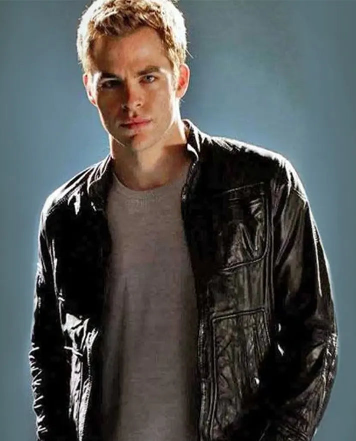 Star Trek Chris Pine Kirk Black Leather Jacket