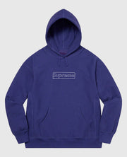 Supreme KAWS Chalk Logo Hooded Navy Blue Sweatshirt