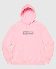 Supreme KAWS Chalk Logo Hooded Pink Sweatshirt