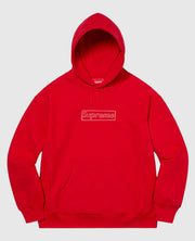 Supreme KAWS Chalk Logo Hooded Red Sweatshirt