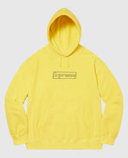 Supreme KAWS Chalk Logo Hooded Yellow Sweatshirt