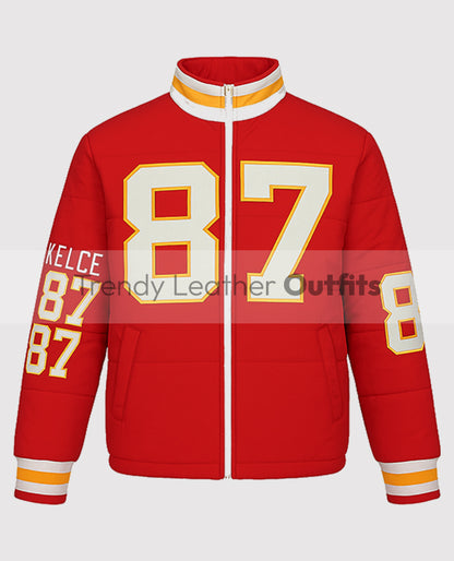 Taylor Swift Kelce 87 Red Puffer Jacket
