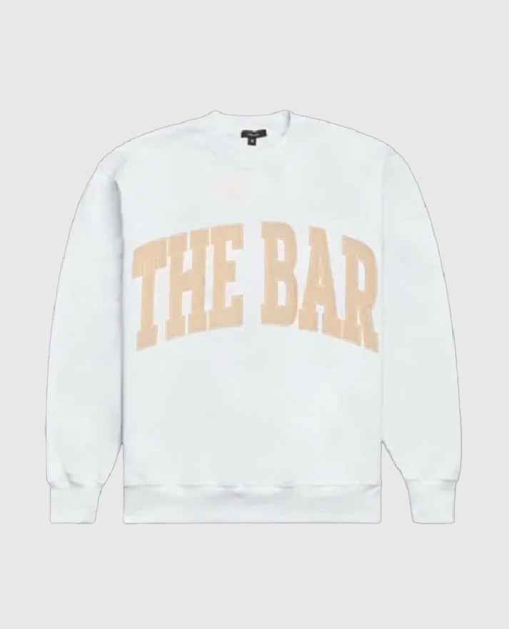 The Bar Varsity White Sweatshirt