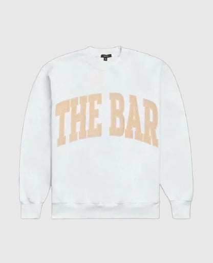 The Bar Varsity White Sweatshirt