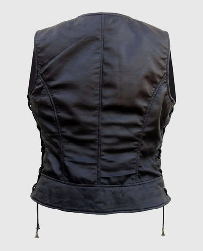 The Walking Dead Michonne Brown Leather Vest