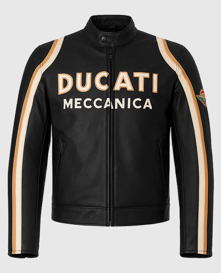 Tom Cruise Ducati Meccanica Leather Black Jacket