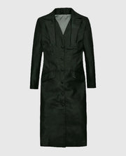 Women's Black Chelsea Leather Long Coat