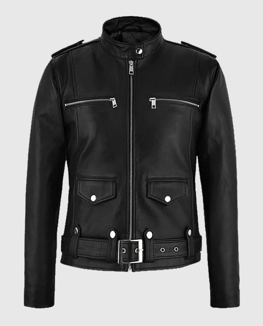 Women's Chic Rider Black Leather Jacket
