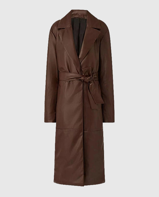 Women's Vintage 90s Leather Long Coat