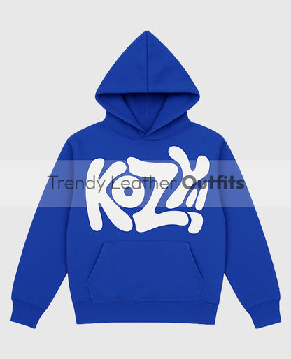 Y2K Kozy Blue Pullover Hoodie