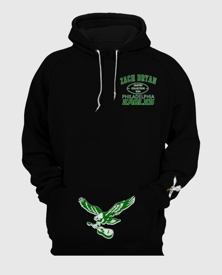 Zach Bryan Eagles Black Pullover Hoodie