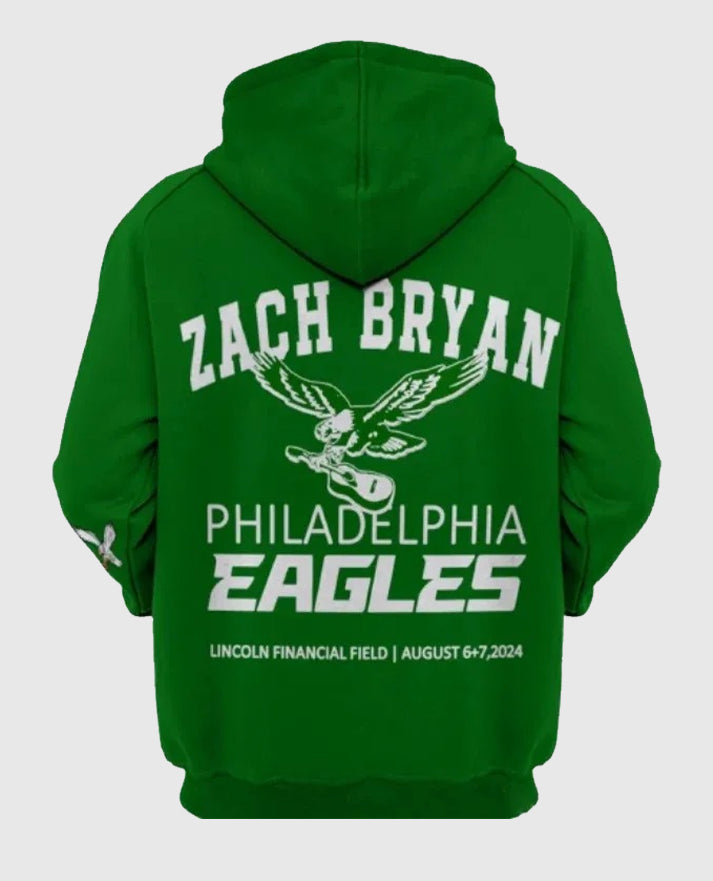 Zach Bryan Eagles Green Pullover Hoodie