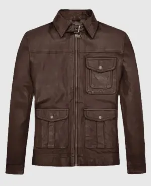 Men's Brown Retro Style Leather Jacket