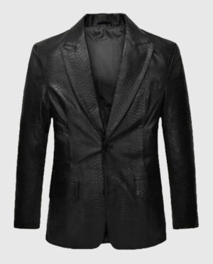 Men's Python Black Catwalk Leather Blazer