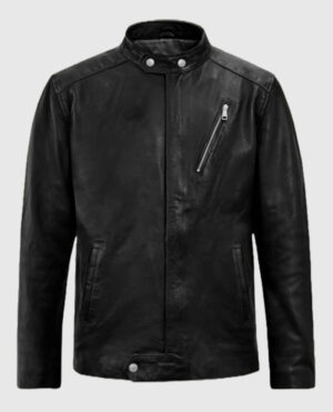 Men's Black Motorad  Biker Leather Jacket