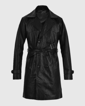 Vintage 1970's Leather Trench Coat For Mens