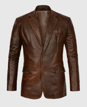 Men's Brown Spanish Medieval Leather Blazer