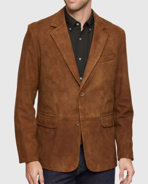 Men's Leather Suede Blazer
