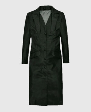 Women's Black Chelsea Leather Long Coat