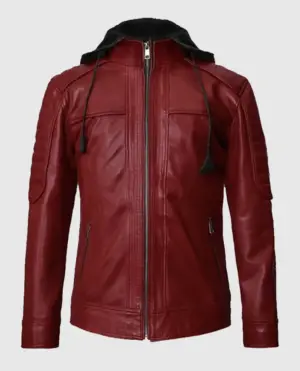 Men's Leather Rodeo Hooded Jacket