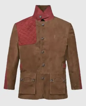 Safari Hickory Suede Leather Blazer For Men