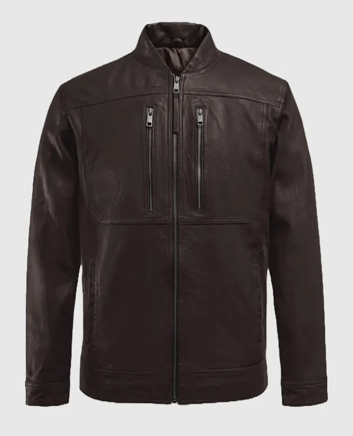 Men's Brown Thunder Storm Biker Leather Jacket