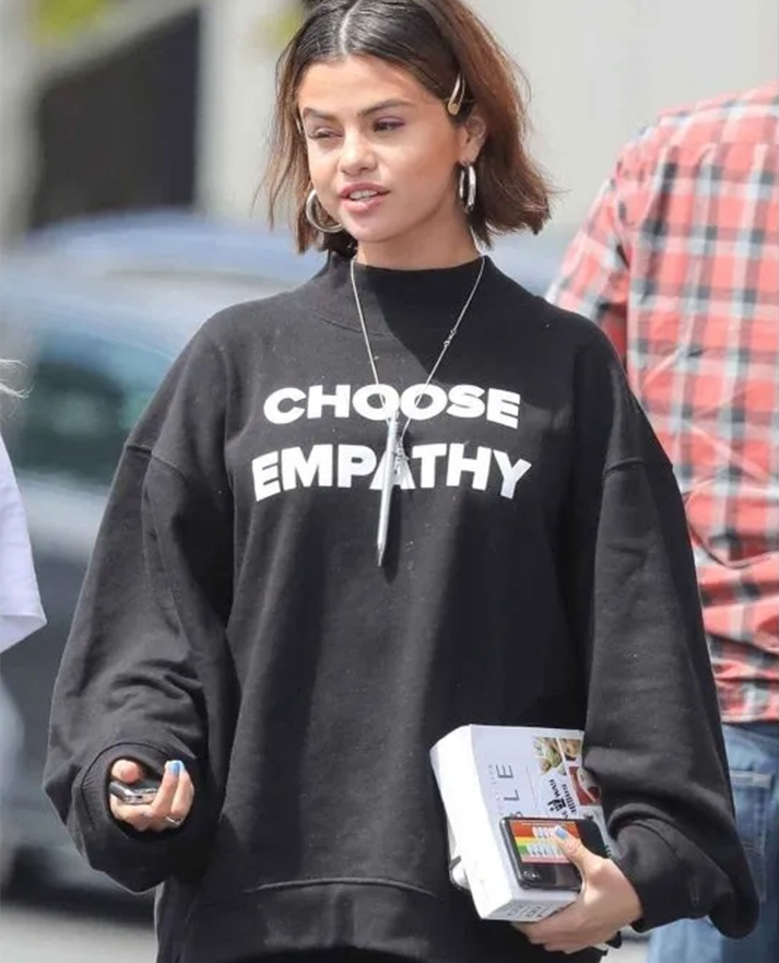 Selena Gomez Choose Empathy Sweatshirt In Black