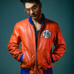 Goku Dragon Ball Z Unisex Orange Leather Jacket